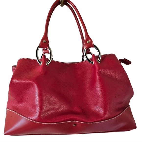 Tommy Hilfiger Handbags - Tommy Hilfiger Red Faux Leather Slouchy Large Handbag